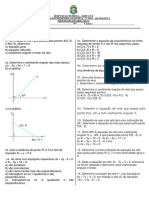 TD de Revisão Geometria Analitica