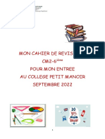 Cahier de Revision Cm2 6e Pour Mon en Tree Au College Petit Manoir 2022