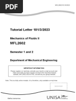 Tutorial Letter 101/3/2023: Mechanics of Fluids II