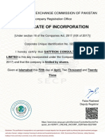 Company Incorporation Certificate