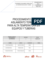 Procedimiento de Aislamiento Termico para Alta Temperatura en Equipos Y Tuberias