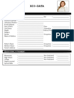 Biodata Format For Job