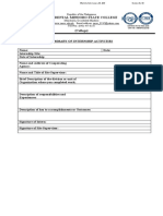 OMSC Form COL 22 Summary of Internship Activities