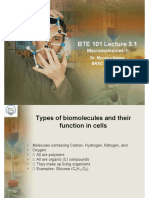 BTE101 Lecture3.1 Macromolecules1 MHU BRACU SpringSemester2023 Final