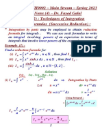 Integration - MTH0002 - Lecture Notes (4) - Spring 2023 - Dr. Fayad Galal 