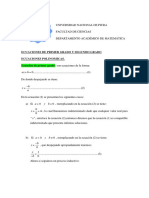 Ecuaciones de Primer - Segundo Grado y Polinomicas