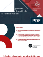 Desafíos de Los Gobiernos Locales para La Articulación de Políticas Públicas