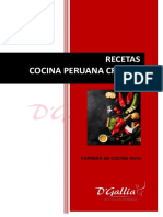 Recetas: Carrera de Cocina 2023-I