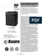 VCA Distinctions 10 SEER. Specification Sheet. Split System Air Conditioner. Cooling Capacity - 18,000-60,000 BTUH