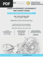 FDP On Urban Environment, Sustainability, and Climate Change