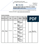 Concours Doctorat LMD 2020 2021