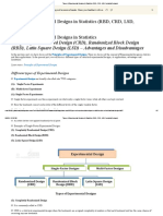 Types of Experimental Designs in Statistics (RBD, CRD, LSD, Factorial Designs)