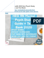 Hesi Mental Health 2020 Hesi Psych Study Guide Review and Test Bank