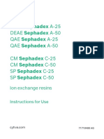 Sephadex A-25 Sephadex A-50 Sephadex A-25 Sephadex A-50 Sephadex C-25 Sephadex C-50 Sephadex C-25 Sephadex C-50