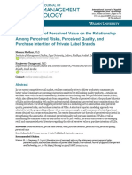 Mediating Role of Perceived Value On The Relationship Among Perceived Risks, Perceived Quality, and Purchase Intention of Private Label Brands