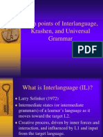 Main Points of Inter Language, Krashen, and