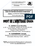 Droit Arbitrage Ohada Formation Arbitres Inscrits Ccja Comu Sossa Dorothe