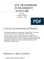 Unit - 3 - Laplace Tarnsform and Transient Analysis