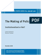 The Making of Policy Institutionalized or Not