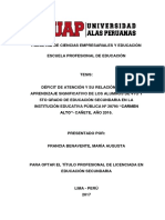 Tesis Déficit Atención Relación Aprendizaje