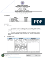 Minutes of The Meeting Within Grade Level