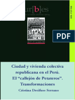 Ciudad y Vivienda Colectiva Republicana en El Perú. El Callejón de Petateros. Transformaciones