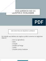 Negócio Jurídico No CC Defeitos e Invalidade