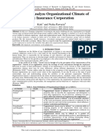 A Study To Nalyze Organizational Climate of Life Insurance Corporation