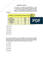 Exercícios Potencial Elético