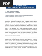 Herencia - Africana - en - La - Identidad. Pedro Escalante Arce - Texto Selcionado Por Lic. Mario Mata - Esc. de Antropología