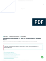 Pensamentos Disfuncionais - 18 Tipos de Pensamentos Que Te Fazem Sofrer