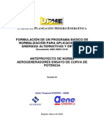 Anteproyecto de Norma Aerogeneradores Ensayo de Curva de Pot