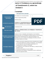 Examen - (AAB01) Cuestionario 2 - Fortalezca Su Aprendizaje Dando Respuesta Al Cuestionario 2, Sobre Los Contenidos de La Unidad 2