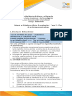 Guía de Actividades y Rúbrica de Evaluación - Tarea 5 - Plan de Acciones Comunicativas