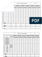 First Aid Box Checklist Form