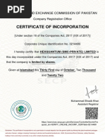 Incorporation Certificate