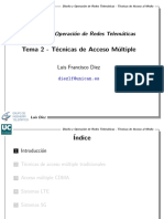 Tema 2 - Técnicas de Acceso Múltiple: Diseño y Operación de Redes Telemáticas