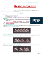 Vitesse Moyenne Resume de Cours 1 1