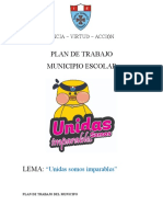 PLAN DE TRABAJO Miunicipio Escolar