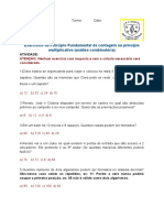 Exercícios de Princípio Fundamental Da Contagem Ou Princípio Multiplicativo (Análise Combinatória)