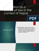 Legislation As A Source of Law in The Context of Nepal