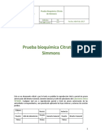 Prueba Bioquímica Citrato de Simmons