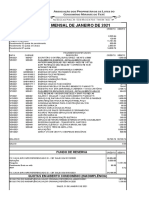 Balancete Mensal de Janeiro de 2021: Histórico Crédito Débito Créditos