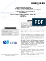 Instituto Aocp 2019 See PB Professor Historia Prova