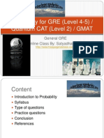 Probability For GRE (Level 4-5) / Quantum CAT (Level 2) / GMAT