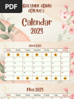 Light Grayish Orange Aesthetic Desk 2023 Calendar