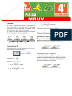 Ejercicios de MRUV para Cuarto Grado de Secundaria