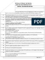 Chennal Public School Class Xii Mathematics: Chapter1: Relations and Functions Equivalence Relation