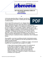 El Problema de La Dicotomía Naturaleza Cultura en Psicoanálisis - Juliana Zaratiegui - Acheronta 30 (Abril 2018)