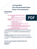 Comprendre La Gestion Administrative Du Personnel